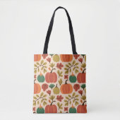 Whimsical Hand-Drawn Herfst Halloween Pompoen Tote Bag (Voorkant)