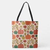 Whimsical Hand-Drawn Herfst Halloween Pompoen Tote Bag (Voorkant)