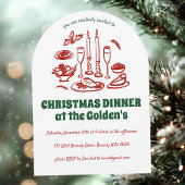 Whimsical Hand Drawn Holiday Dinner Party ARCH Kaart