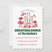 Whimsical Hand Drawn Holiday Dinner Party Kaart (Voorkant)