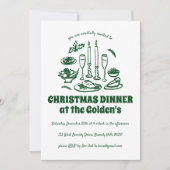 Whimsical Hand Drawn Holiday Dinner Party Kaart (Voorkant)