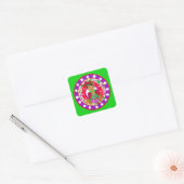 Whimsical Hand Drawn Kerstmis Elf Vierkante Sticker (Envelop)