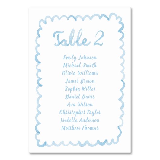 Whimsical Hand Drawn Lichtblauw Zitting Grafiek Ka Kaart (Voorkant)