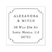 Whimsical Hand Drawn Lijst Naam & Retour Adres Zelfinktende Stempel (Design)