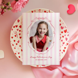 Whimsical Hand Drawn Lijst Roze Strepen Feestdagenkaart