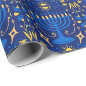 Whimsical Hand Drawn Menorah Candle Hanukkah Cadeaupapier (Rol Hoek)