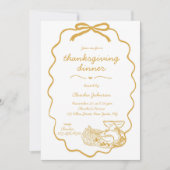 Whimsical Hand Drawn Modern Thanksgiving Diner Kaart (Voorkant)