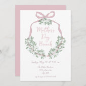 Whimsical Hand Drawn Moederdag Brunch Invitation Kaart (Voorkant / Achterkant)