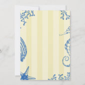 Whimsical hand drawn nautical coastal wedding  kaart (Achterkant)
