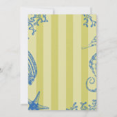 Whimsical hand drawn nautical coastal wedding  kaart (Achterkant)