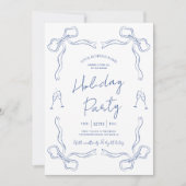 Whimsical Hand Drawn Navy Business Holiday Party I Kaart (Voorkant)