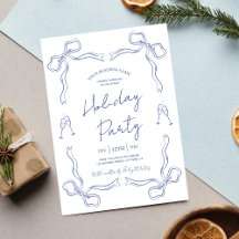 Whimsical Hand Drawn Navy Business Holiday Party I