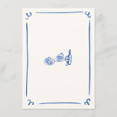 Whimsical Hand Drawn Navy Trouwdessert Menu (Achterkant)