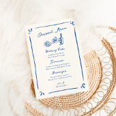 Whimsical Hand Drawn Navy Trouwdessert Menu