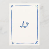 Whimsical Hand Drawn Navy Wedding Menu (Achterkant)