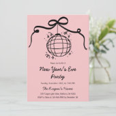 Whimsical Hand Drawn New Year's Eve Party Kaart (Staand voorkant)