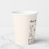 Whimsical Hand Drawn New Year's Eve Party Papieren Bekers (Rechts)