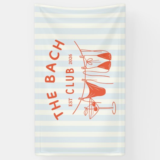 Whimsical Hand Drawn Orange Cocktail Bachelorette Spandoek (Verticaal)
