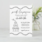 Whimsical Hand Drawn Pearls Prosecco Vrijgezellenf Kaart (Staand voorkant)