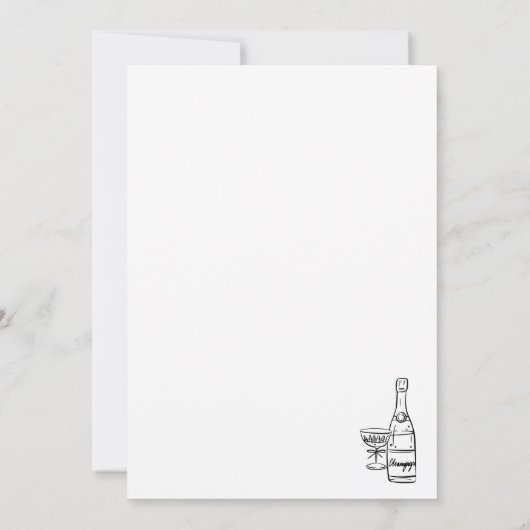 Whimsical Hand Drawn Pearls Prosecco Vrijgezellenf Kaart (Achterkant)