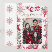 Whimsical Hand Drawn  Photo Christmas Card Feestdagenkaart (Voorkant / Achterkant)