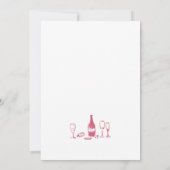 Whimsical Hand Drawn Pink Bow Vrijgezellenfeest Kaart (Achterkant)