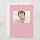 Whimsical Hand-Drawn Pink Bows 2 Foto Geboorte Aankondiging (Achterkant)