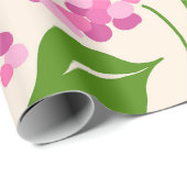 Whimsical Hand-Drawn Pink Hydrangea Botanical Cadeaupapier (Rol Hoek)