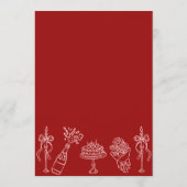 Whimsical Hand Drawn Pink Red Galentines Day Party Kaart (Achterkant)