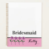 Whimsical Hand Drawn Pink Roses Bridesmaid Planner (Voorkant)