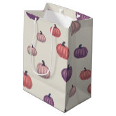 Whimsical Hand-Drawn Pompoen Patroon Gift Bag Medium Cadeauzakje (Achterkant Gekanteld)