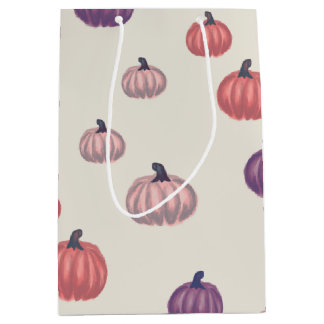 Whimsical Hand-Drawn Pompoen Patroon Gift Bag Medium Cadeauzakje