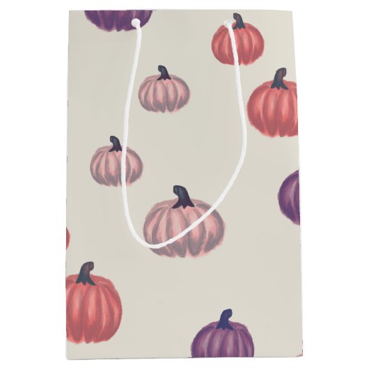 Whimsical Hand-Drawn Pompoen Patroon Gift Bag Medium Cadeauzakje (Voorkant)