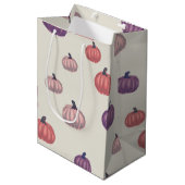 Whimsical Hand-Drawn Pompoen Patroon Gift Bag Medium Cadeauzakje (Voorkant Gekanteld)