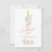 Whimsical Hand Drawn Quirky Cute Small Thank You Bedankkaart (Voorkant)