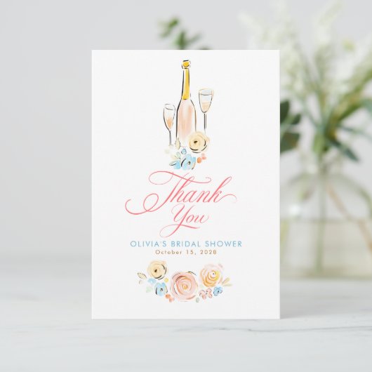 Whimsical Hand Drawn Quirky Cute Small Thank You Bedankkaart (Staand voorkant)