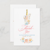 Whimsical Hand Drawn Quirky Cute Small Thank You Bedankkaart (Voorkant / Achterkant)