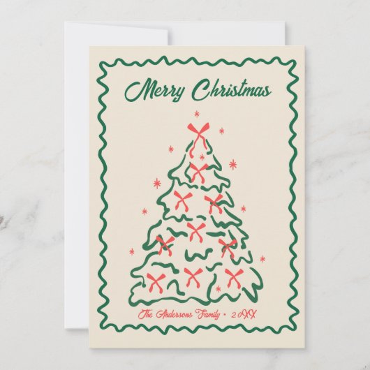 Whimsical Hand Drawn Quirky Merry Christmas Photo Feestdagenkaart (Voorkant)