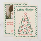 Whimsical Hand Drawn Quirky Merry Christmas Photo Feestdagenkaart (Voorkant / Achterkant)