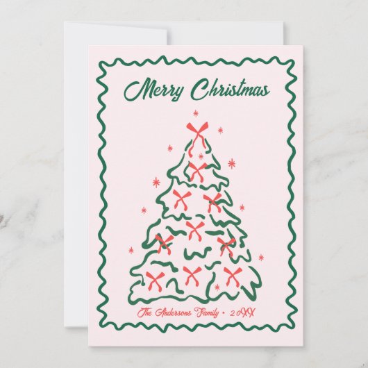 Whimsical Hand Drawn Quirky Merry Christmas Photo  Feestdagenkaart (Voorkant)