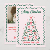 Whimsical Hand Drawn Quirky Merry Christmas Photo  Feestdagenkaart (Voorkant / Achterkant)