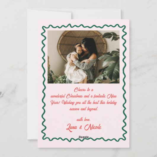 Whimsical Hand Drawn Quirky Merry Christmas Photo  Feestdagenkaart (Achterkant)