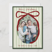 Whimsical Hand Drawn Quirky Red Wavy Ribbon Photo Feestdagenkaart (Voorkant)