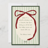 Whimsical Hand Drawn Quirky Red Wavy Ribbon Photo Feestdagenkaart (Achterkant)