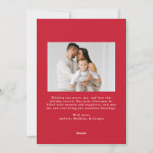 Whimsical Hand-Drawn Red Bow Christmas 2 Photo Feestdagenkaart (Achterkant)