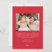 Whimsical Hand-Drawn Red Bow Lijst 2 Foto Feestdagenkaart (Achterkant)