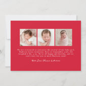 Whimsical Hand-Drawn Red Bows 4 Foto Geboorte Aankondiging (Achterkant)