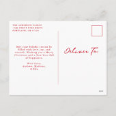 Whimsical Hand-Drawn Red Bows Foto Kerstmis Feestdagenkaart (Achterkant)