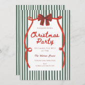 Whimsical Hand Drawn Red coquette Christmas Party Kaart (Voorkant / Achterkant)