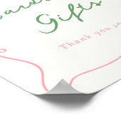 Whimsical Hand Drawn Roze & Groene Kaarten & Gesch Poster (Hoek)